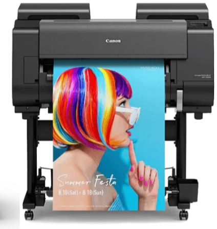 Canon wide format printer printing a poster